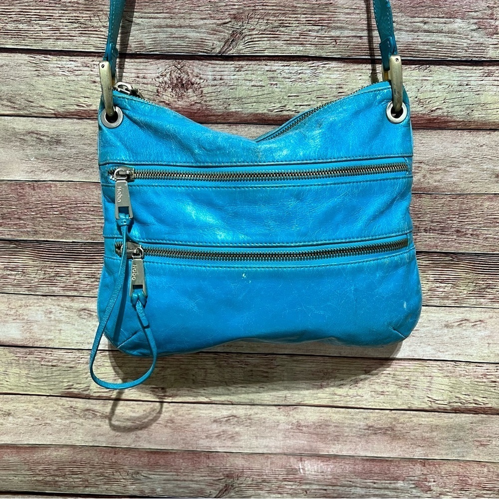 Hobo Blue Leather Crossbody